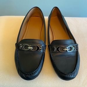 Coach Fortunata Black soft leather loafer